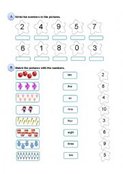 English Worksheet: Numbers 0-10