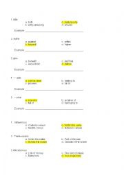 English Worksheet: Prefixes and Suffixes Test