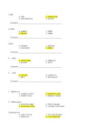 Prefixes and Suffixes Test