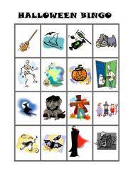 English Worksheet: Halloween Bingo