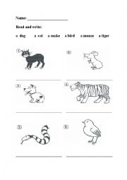 English Worksheet: Happy House 1-animals