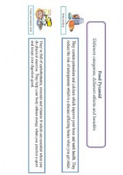 English Worksheet: Food categories - reading activity