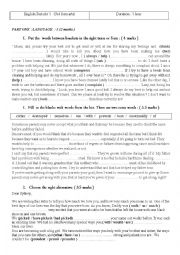 English Worksheet: english test 3rd form