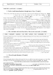 English Worksheet: english test 3rd form