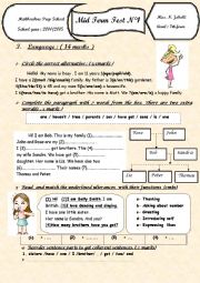English Worksheet: Mid Term Exam N1 7th form