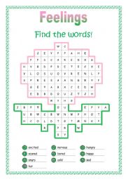 Feelings Word Search