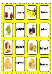 English Worksheet: FRUITS part 2