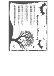 English Worksheet: halloween song 