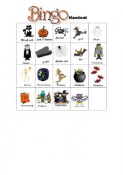 English Worksheet: Halloween Bingo handout
