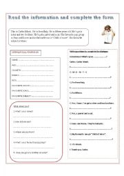 English Worksheet: Reading comprehension. 