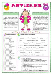 English Worksheet: Articles