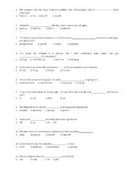 Phrasal verbs - Multiple choice exercises