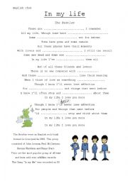 English Worksheet: Song-In My Life-The Beatles