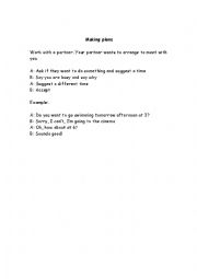 English Worksheet: Making Plans