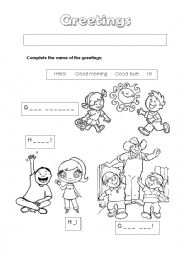 English Worksheet: Greetings