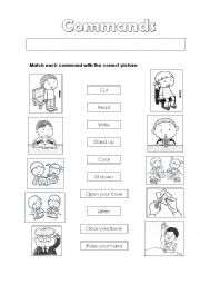 English Worksheet: Commands