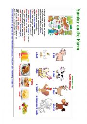 English Worksheet: SUNDAY ON THE FARM (an illustrated poem for kids)