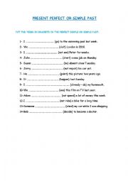 English Worksheet: PRESENT PERFECT OR PAST SIMPLE