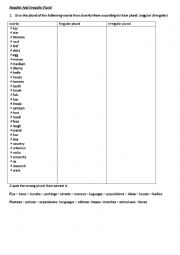 regular and irregular plural