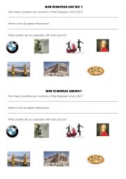 English Worksheet: BASIC questions about Europe