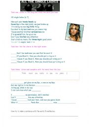 English Worksheet: All single ladies Beyonce