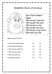 English Worksheet: Body Parts