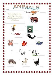 English Worksheet: Animals matching, superlative adjectives crossword 2 pages