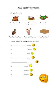English Worksheet: Food and Preferences