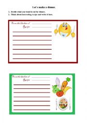 English Worksheet: Let`s make a dinner!