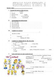English Worksheet: VERB TO BE FAMILY MEMBERS