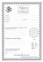 Diwali worksheets