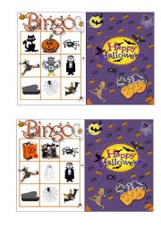 English Worksheet: Halloween Bingo 6/7
