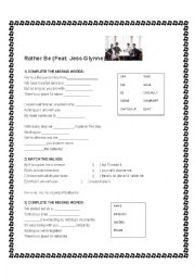 English Worksheet: Rather Be Song 