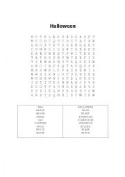 English Worksheet: Halloween Word Search