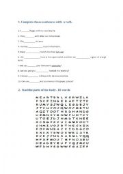 English Worksheet: Verbs and parts of the body