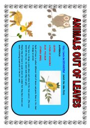 English Worksheet: Autumn leaves (collage)