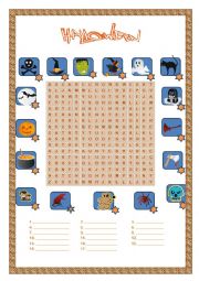 English Worksheet: wordsearch halloween
