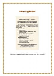 English Worksheet: letter of application