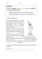 English Worksheet: Negation in the past simple