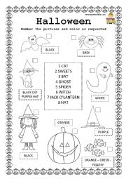 English Worksheet: halloween activity