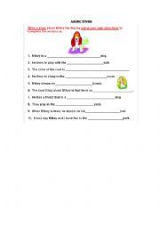 English Worksheet: Adjectives