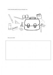 English Worksheet: School supplies activity