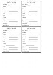 English Worksheet: Scattergories 