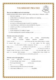 English Worksheet: vocabulary practice