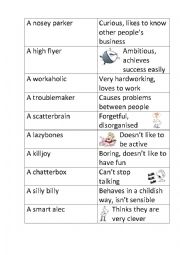 English Worksheet: Personality idioms
