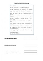 A Halloween worksheet