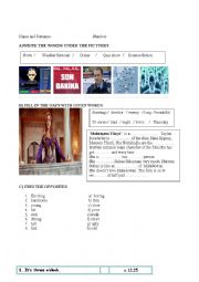English Worksheet: worksheet an exam sheet