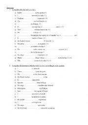 English Worksheet: Exercises to be