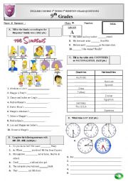 English Worksheet: exam sheet and worksheet