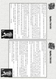 English Worksheet: Agatha Christie- Pair work activity